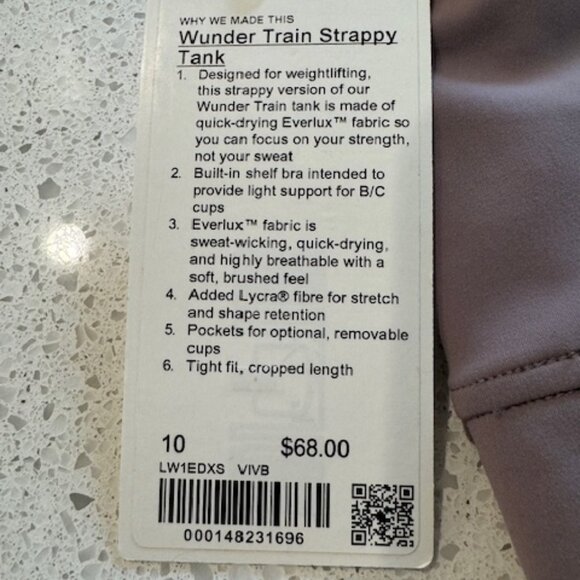 Lululemon Wunder Train Strappy Tank in Violet Verbena – Size 10 - Picture 4 of 8